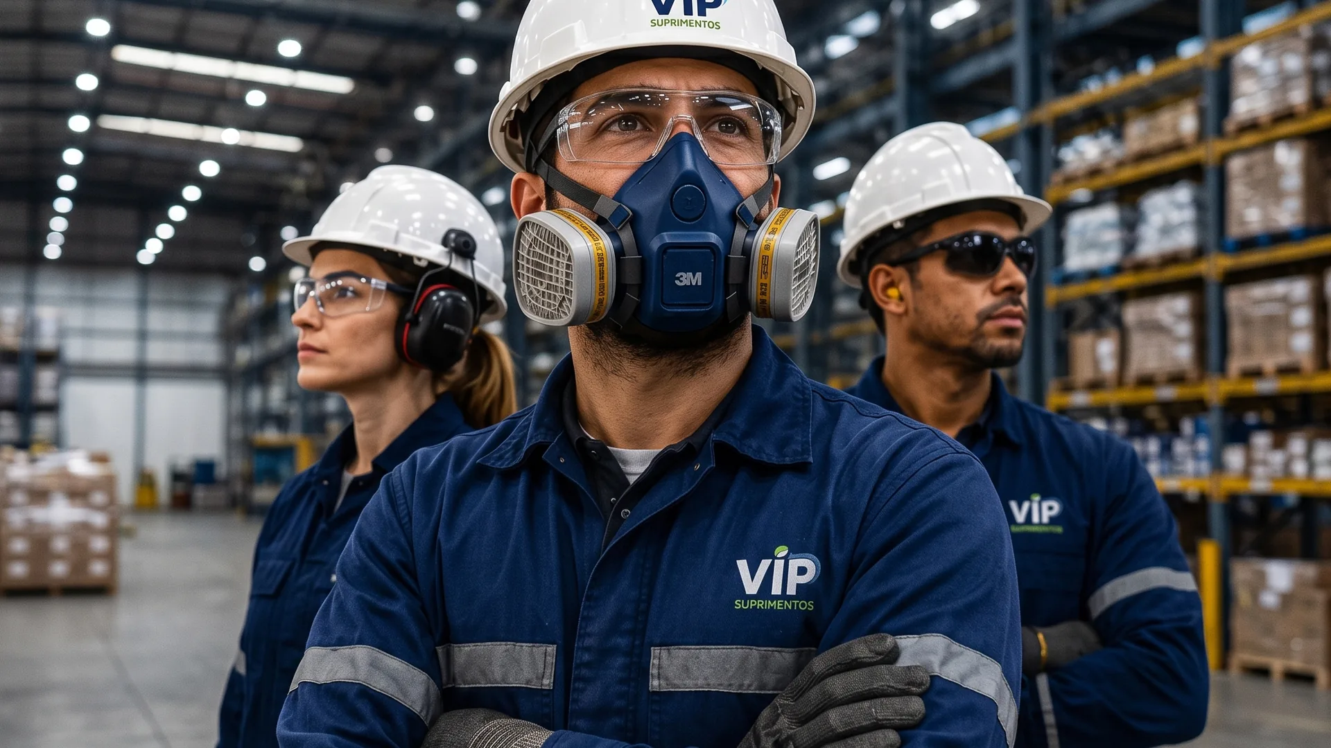 Equipe uniformizada com a logomarca da empresa